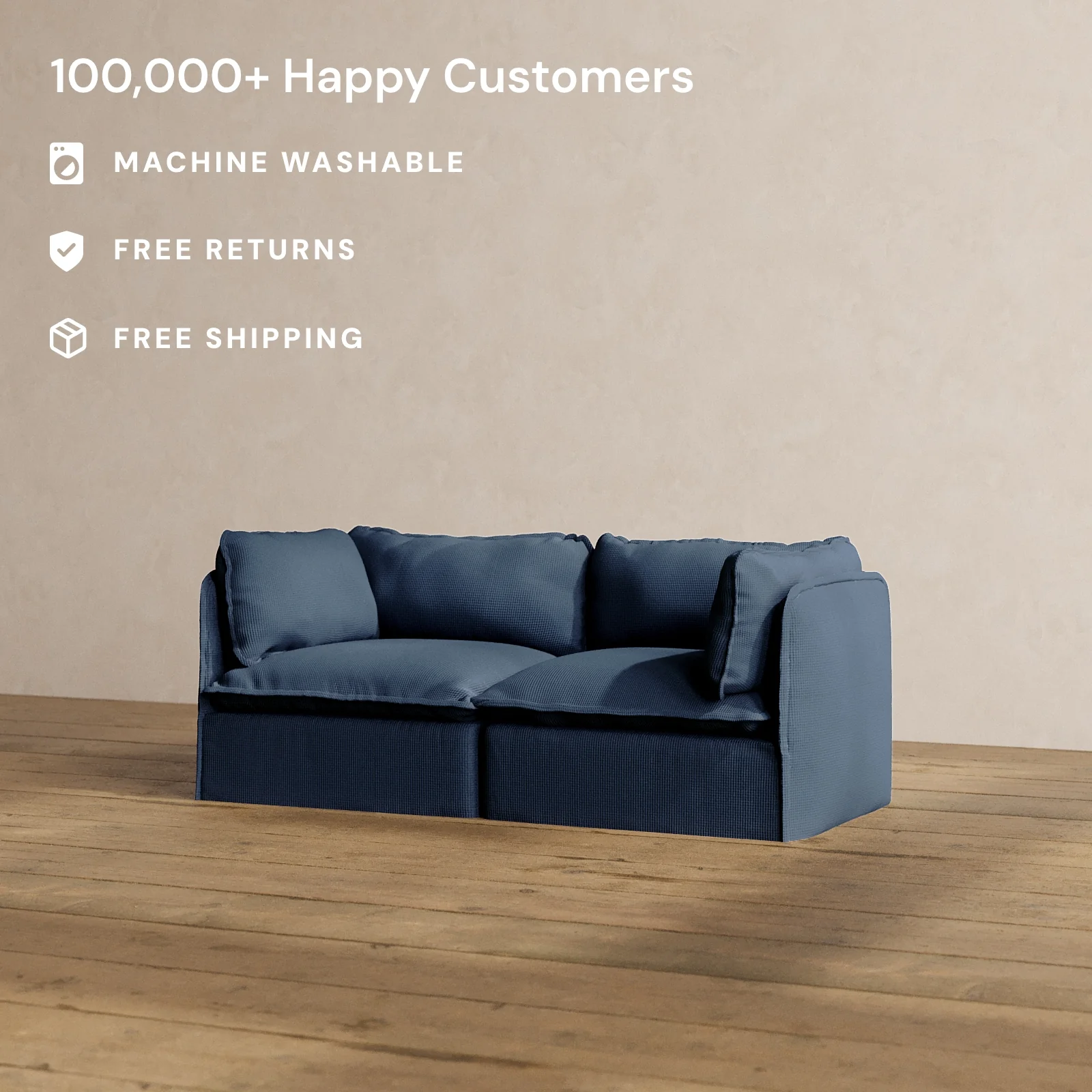Slipcover Only - Modular Washable 2-Seater in Sumi - Image 2