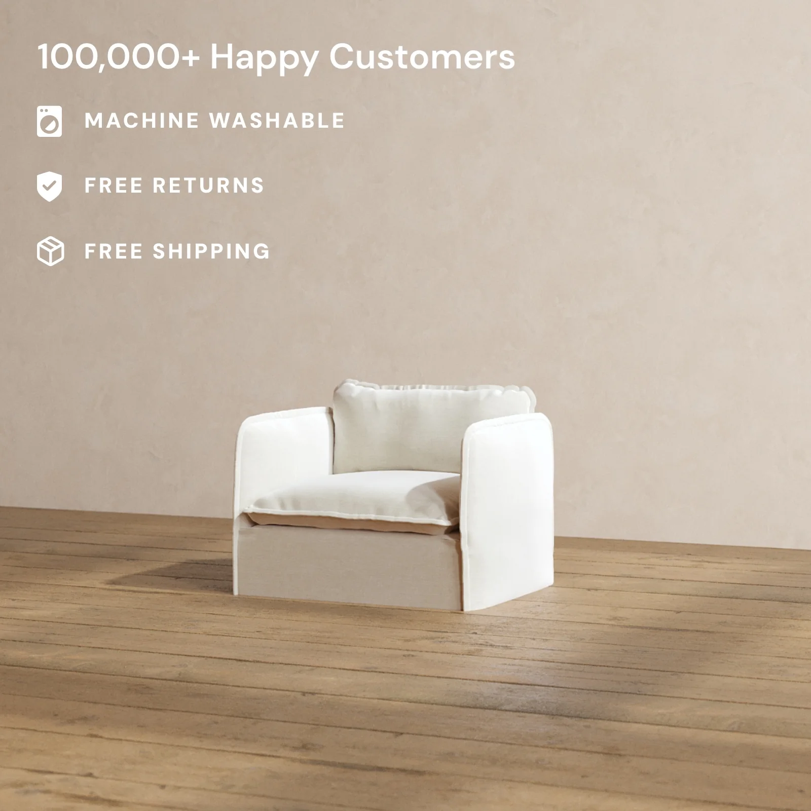 Slipcover Only - Modular Washable Armchair in Coco - Image 2