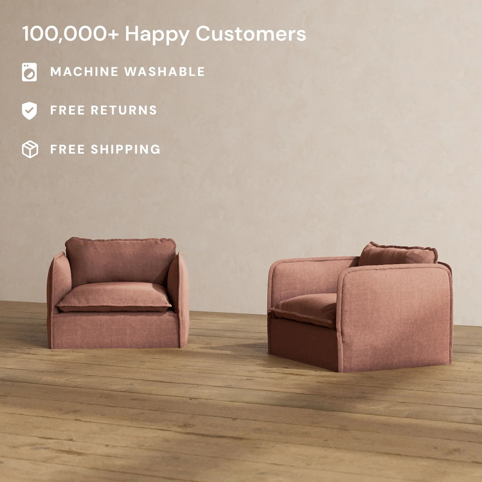 Slipcover Only - Modular Washable Armchair Set in Chestnut - Image 2