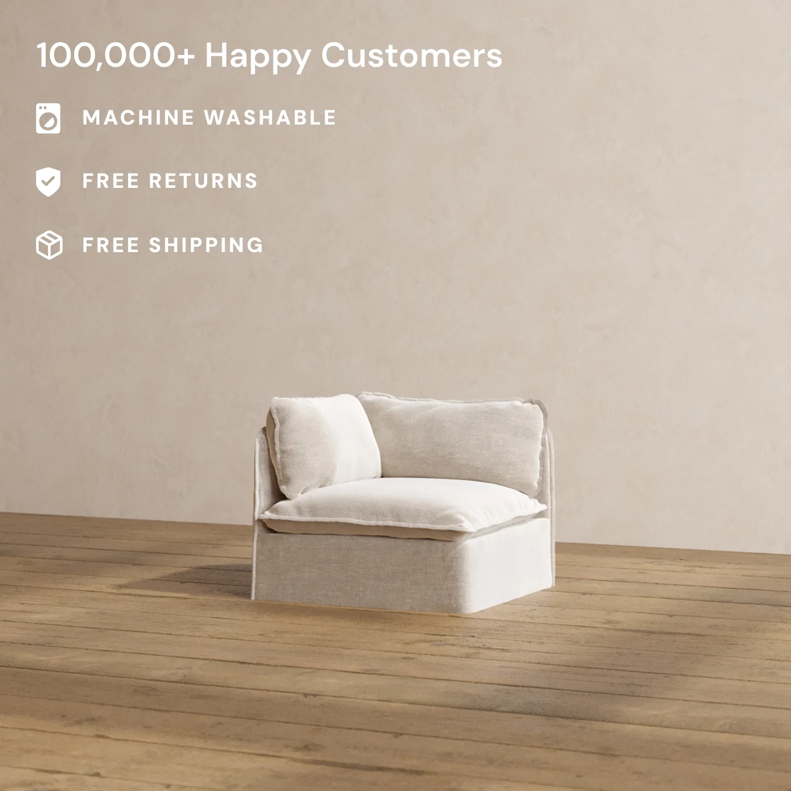 Slipcover Only - Modular Washable Corner Chair in Mist - Image 2