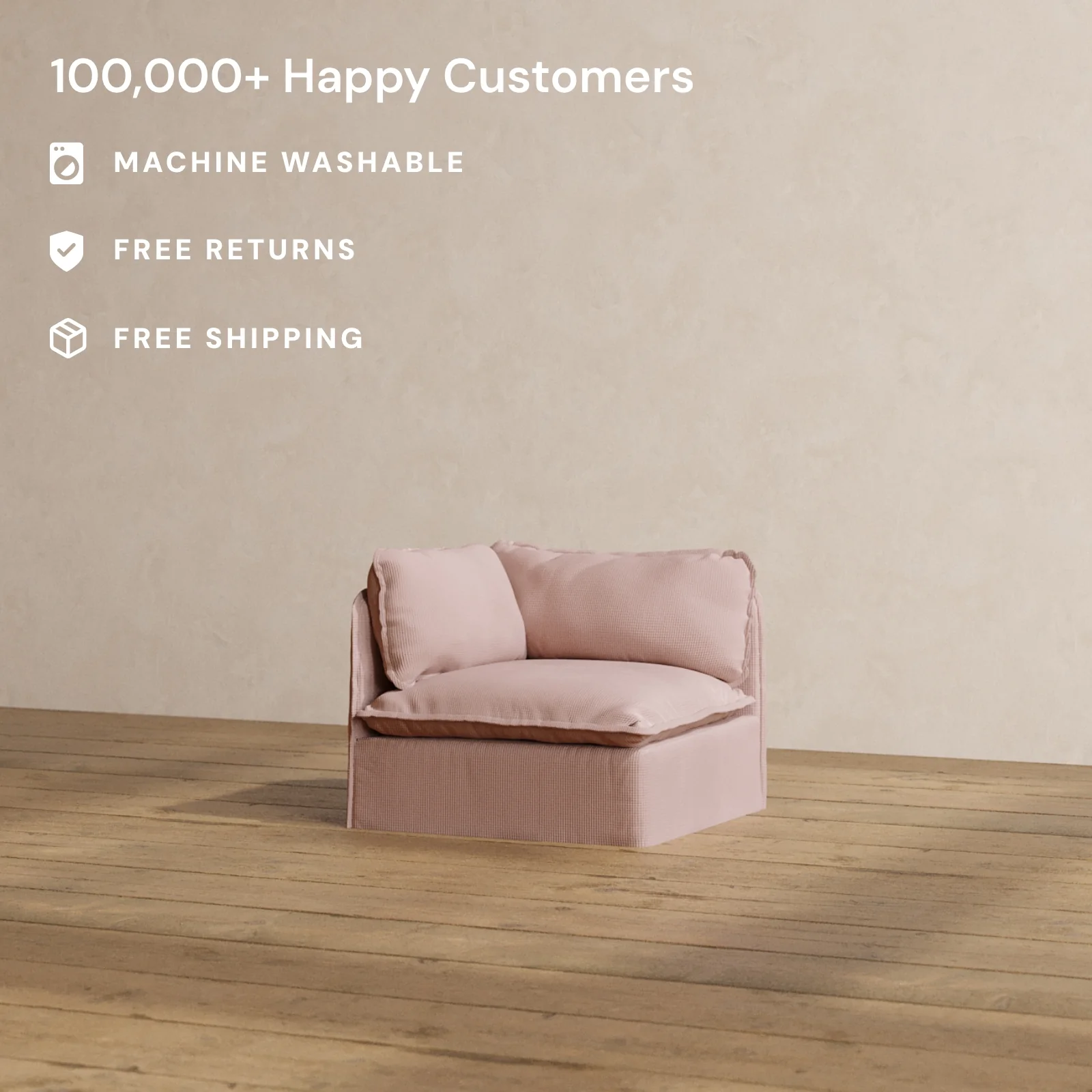 Slipcover Only - Modular Washable Corner Chair in Sakura - Image 2
