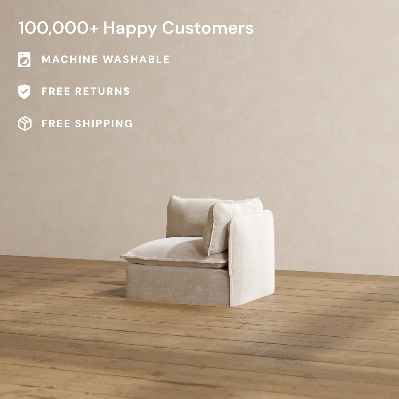 Slipcover Only - Modular Washable End Chair - Right in Mist - Image 2