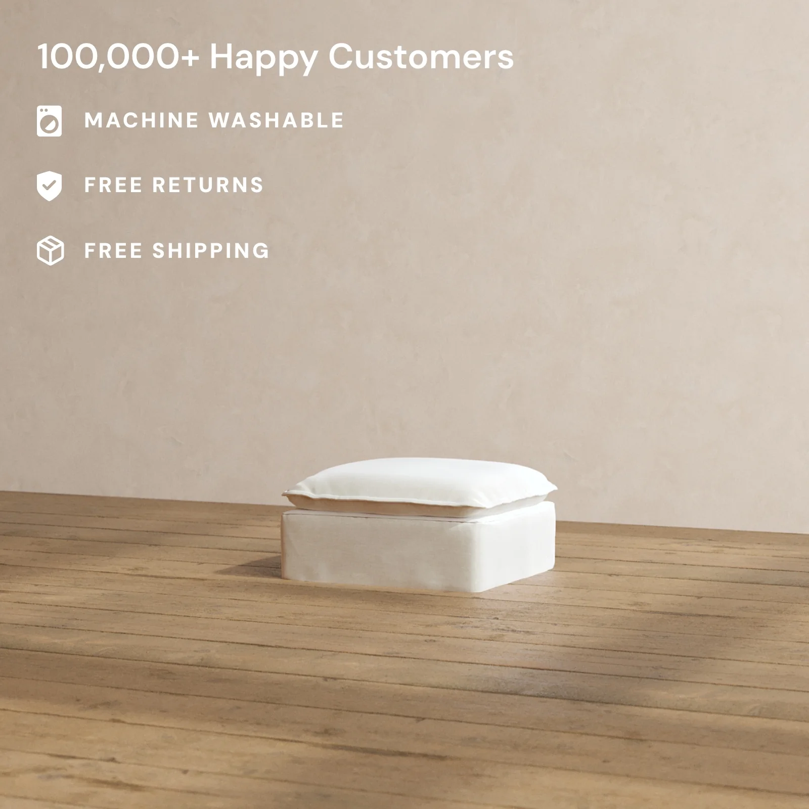 Slipcover Only - Modular Washable Ottoman in Coco - Image 2