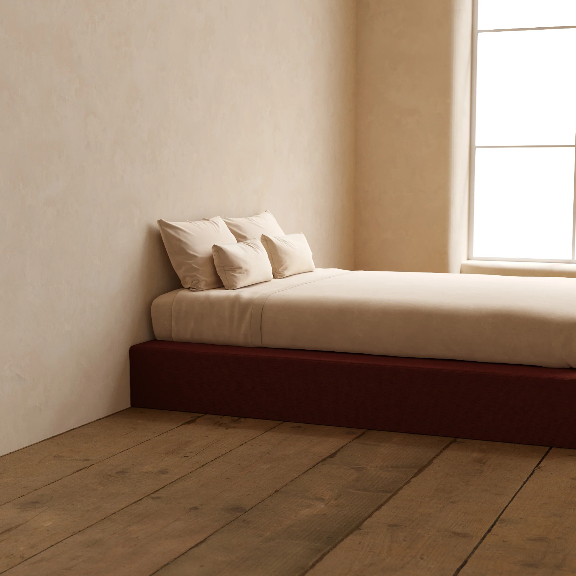 Slipcover Only - Queen Upholstered Platform Bed | Knit Velvet in Rust - Image 5
