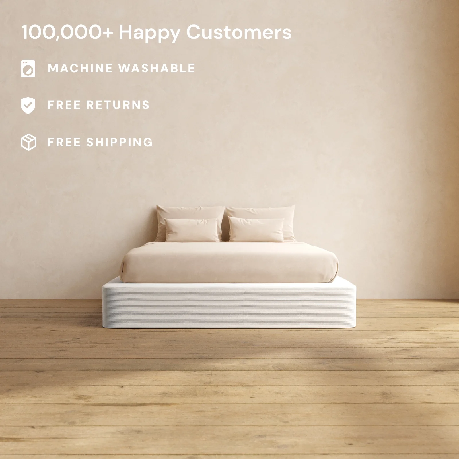 Slipcover Only - Queen Upholstered Platform Bed | Luxe Corduroy in Milk - Image 2