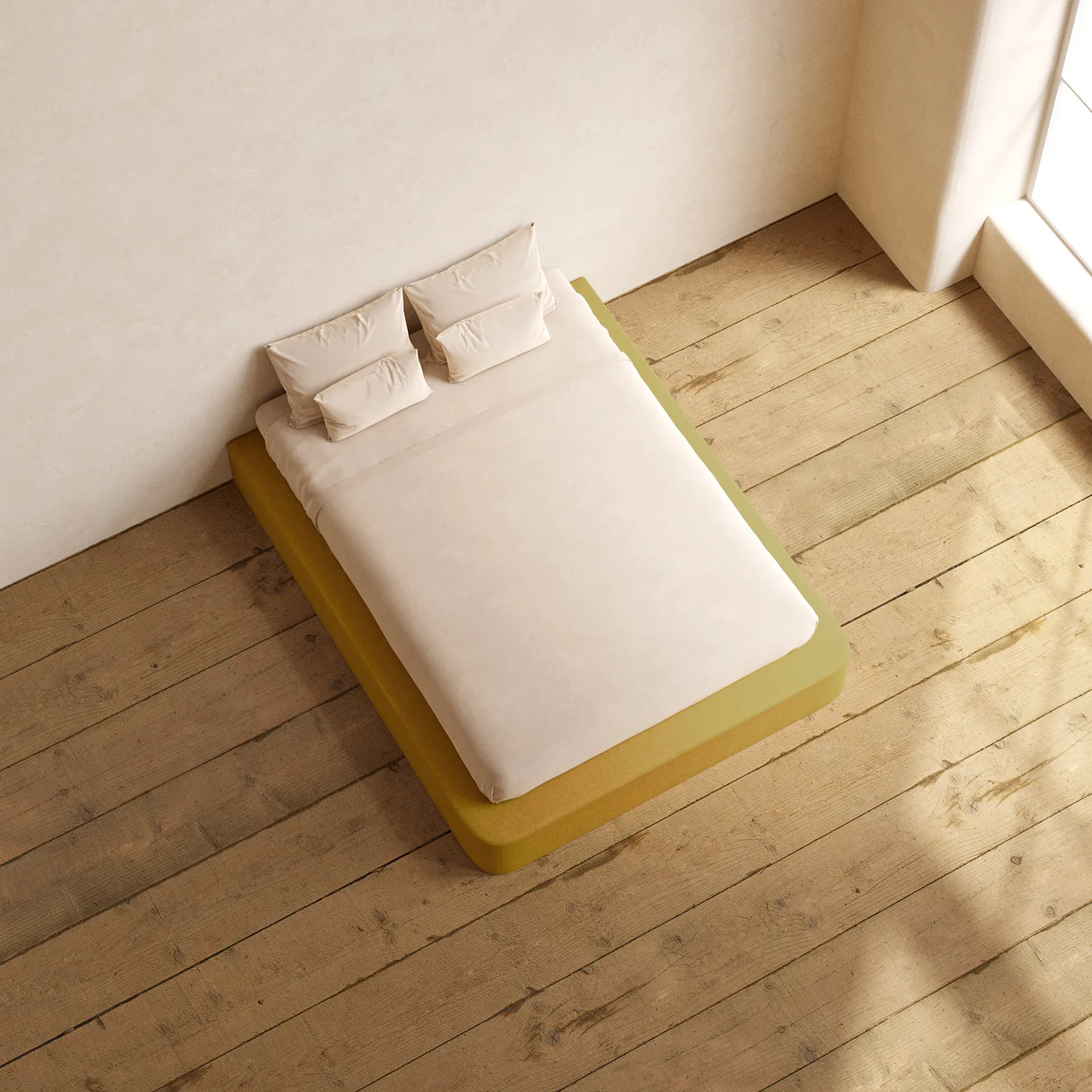Slipcover Only - Queen Upholstered Platform Bed | Mizu Weave in Kiiro - Image 6