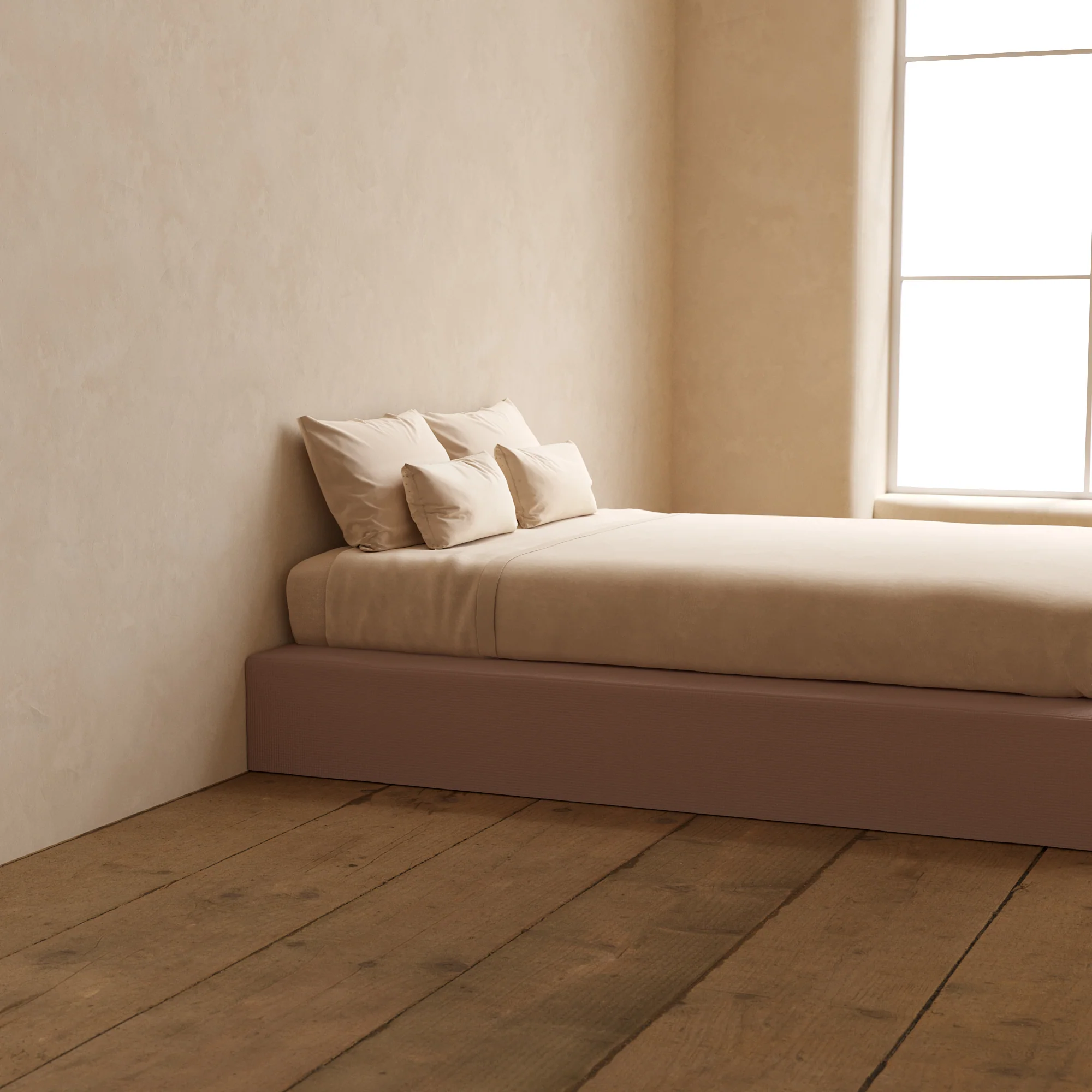Slipcover Only - Queen Upholstered Platform Bed | Mizu Weave in Sakura - Image 5