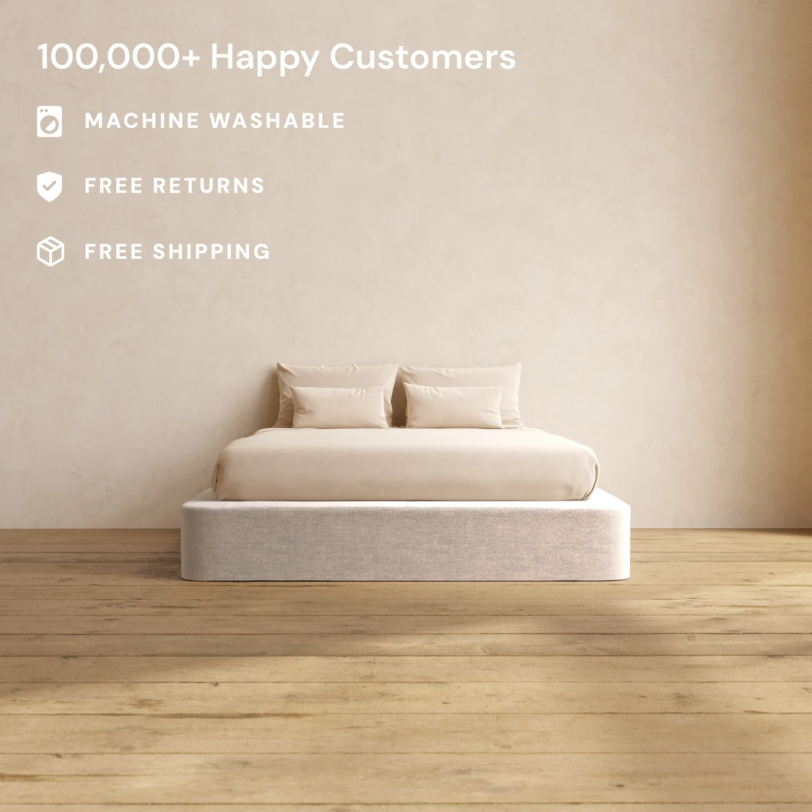 Slipcover Only - Queen Upholstered Platform Bed | Mod Velvet in Mist - Image 2