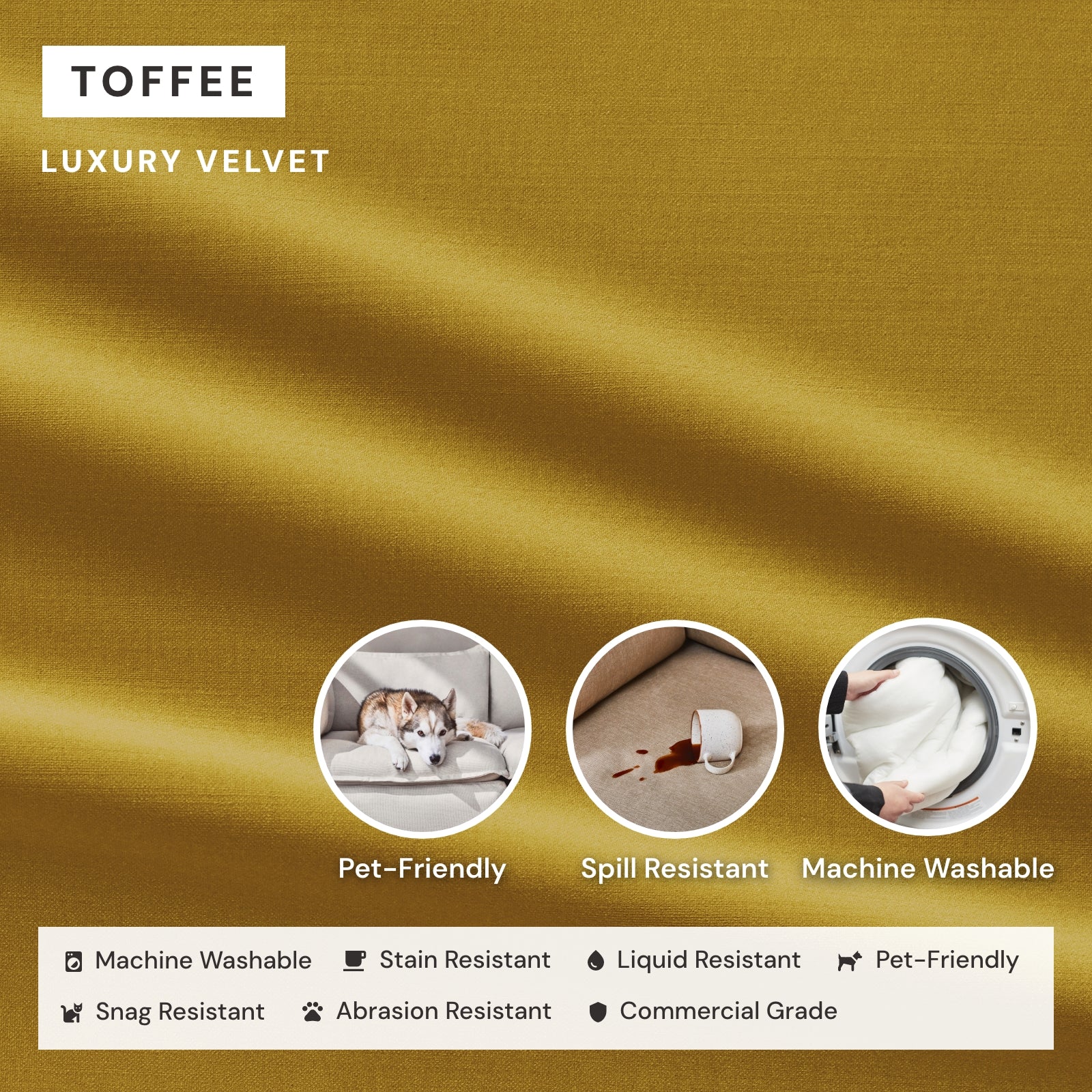 Square Performance Accent Pillow 16 x 16 | Luxury Velvet in Toffee - Image 3