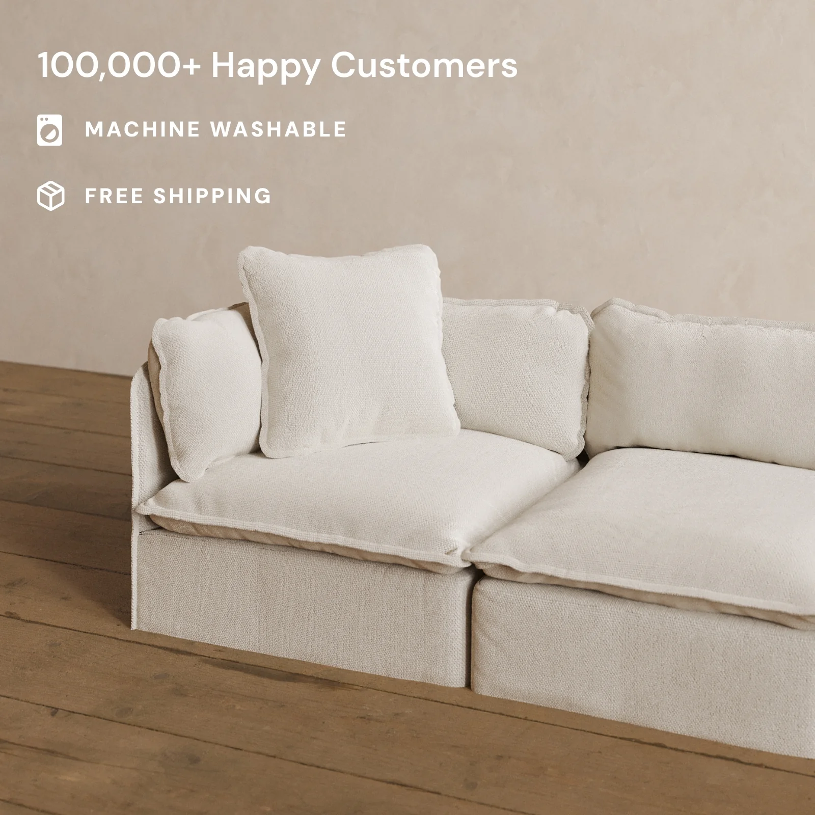Square Performance Accent Pillow 22 x 22 in Powder - Image 2