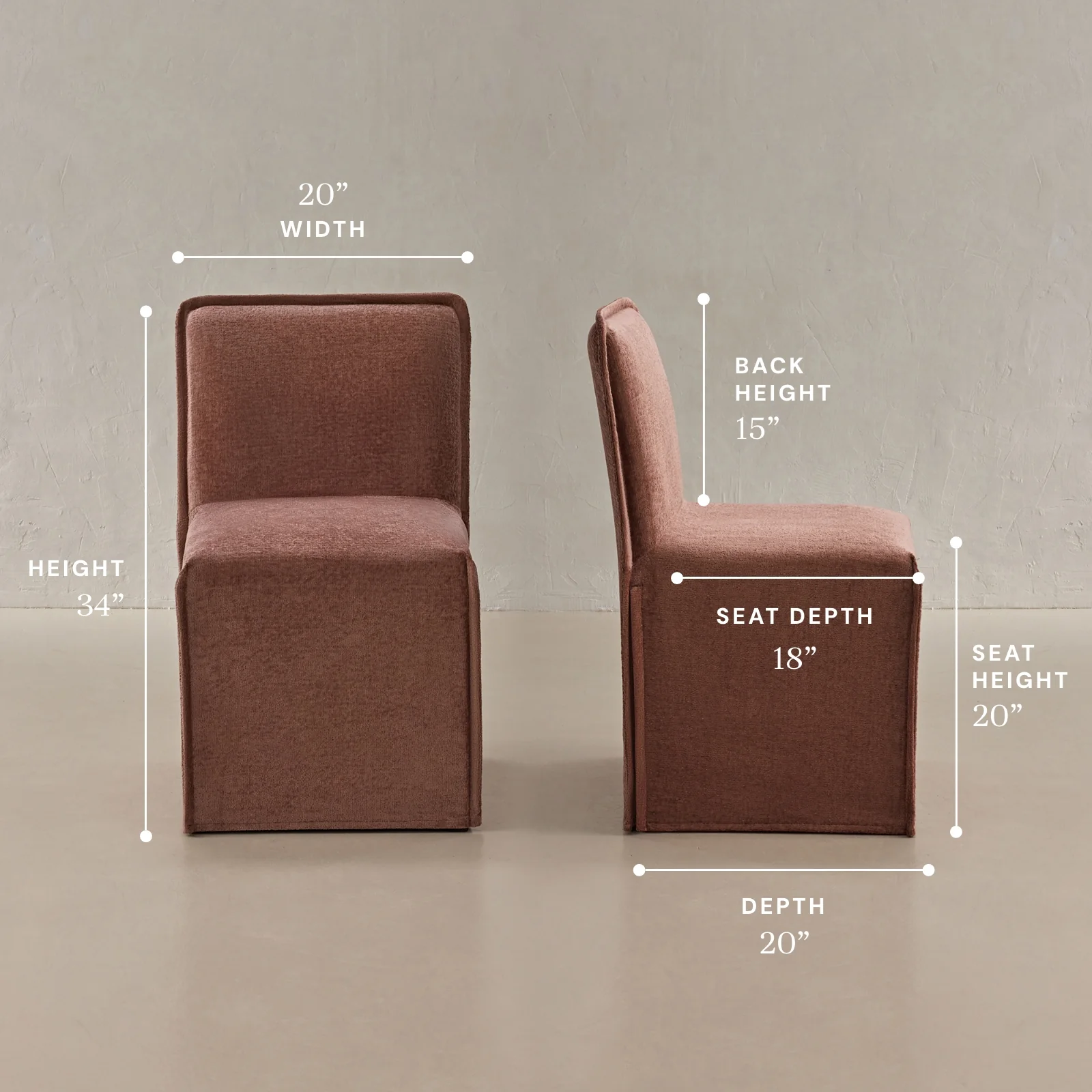 Washable Upholstered Dining Chair | 15” Back Height in Chestnut - Image 5