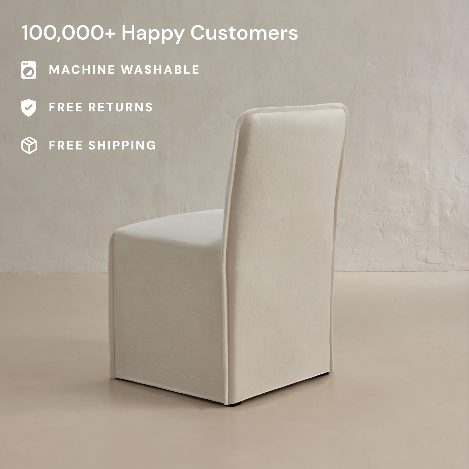 Washable Upholstered Dining Chair | 15" Back Height in Coco - Image 2