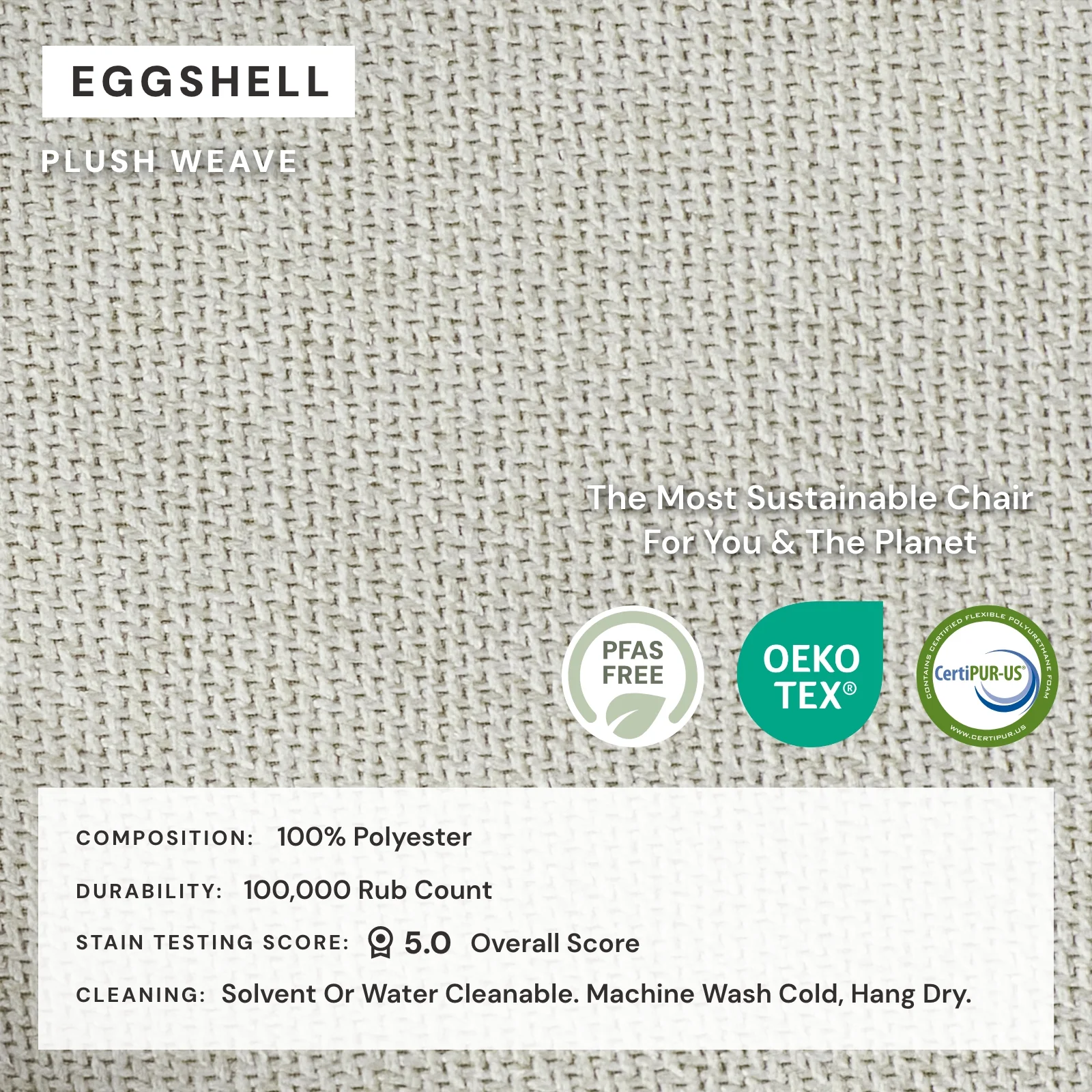 Washable Upholstered Dining Chair | 15” Back Height in Eggshell (Set of 2) - Image 4