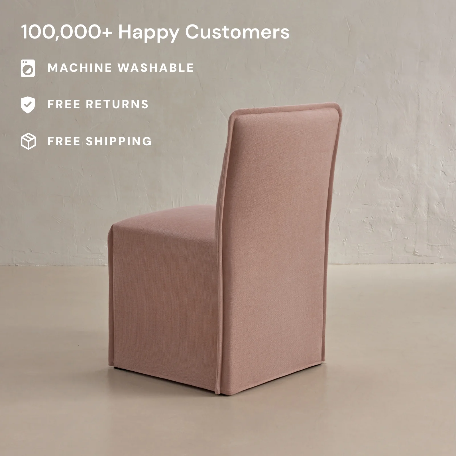 Washable Upholstered Dining Chair | 15" Back Height in Sakura - Image 2