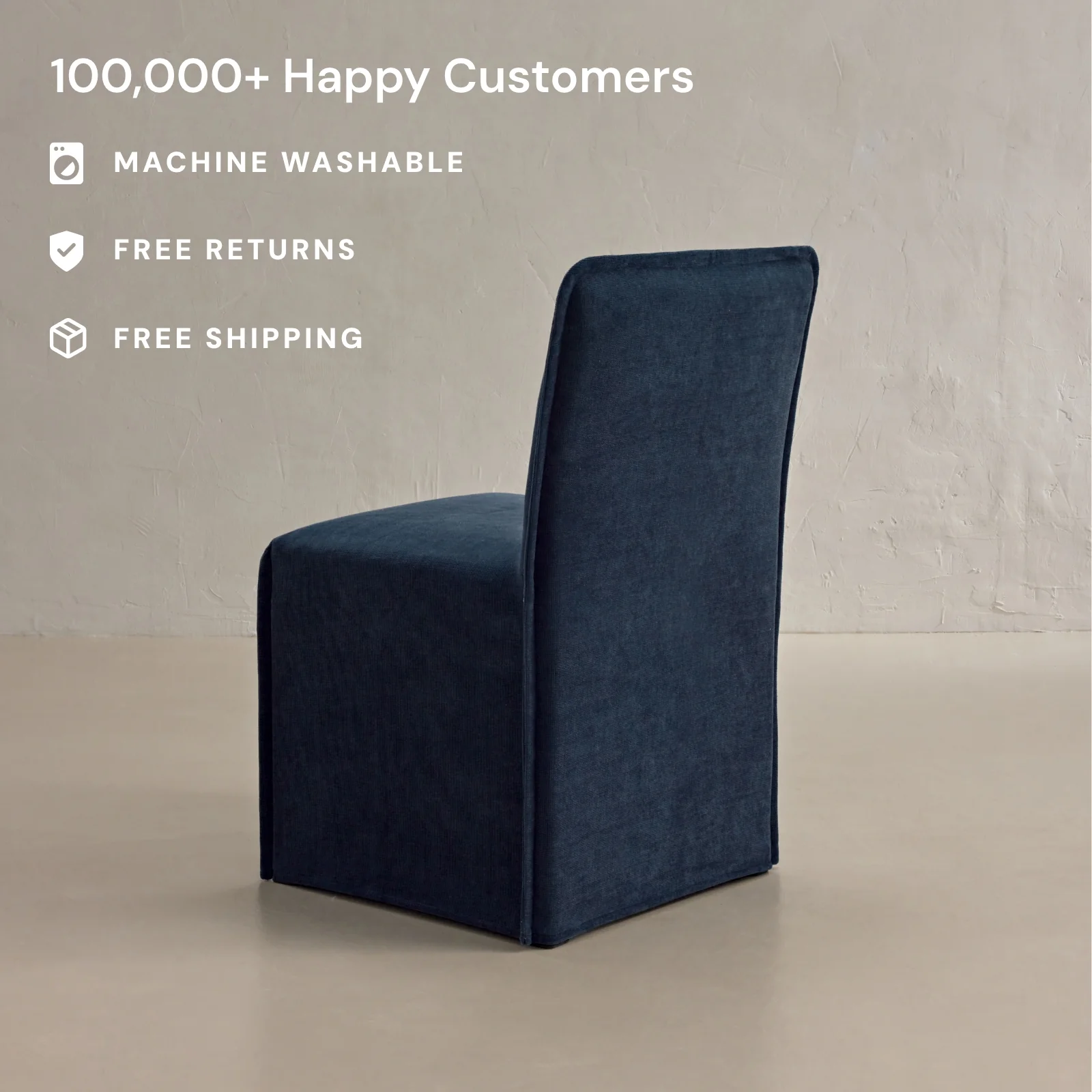 Washable Upholstered Dining Chair | 15" Back Height in Sumi - Image 2