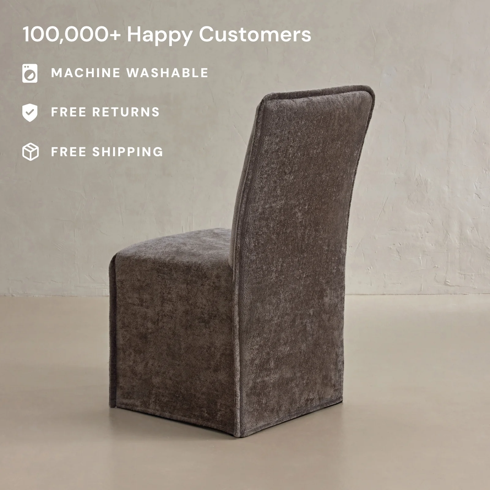 Washable Upholstered Dining Chair | 19” Back Height in Caviar - Image 2