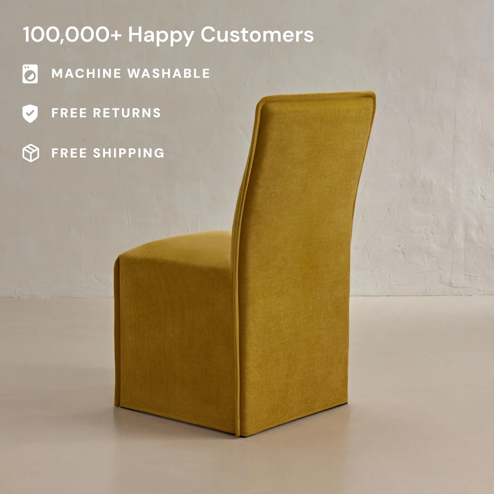 Washable Upholstered Dining Chair | 19” Back Height in Kiiro - Image 2