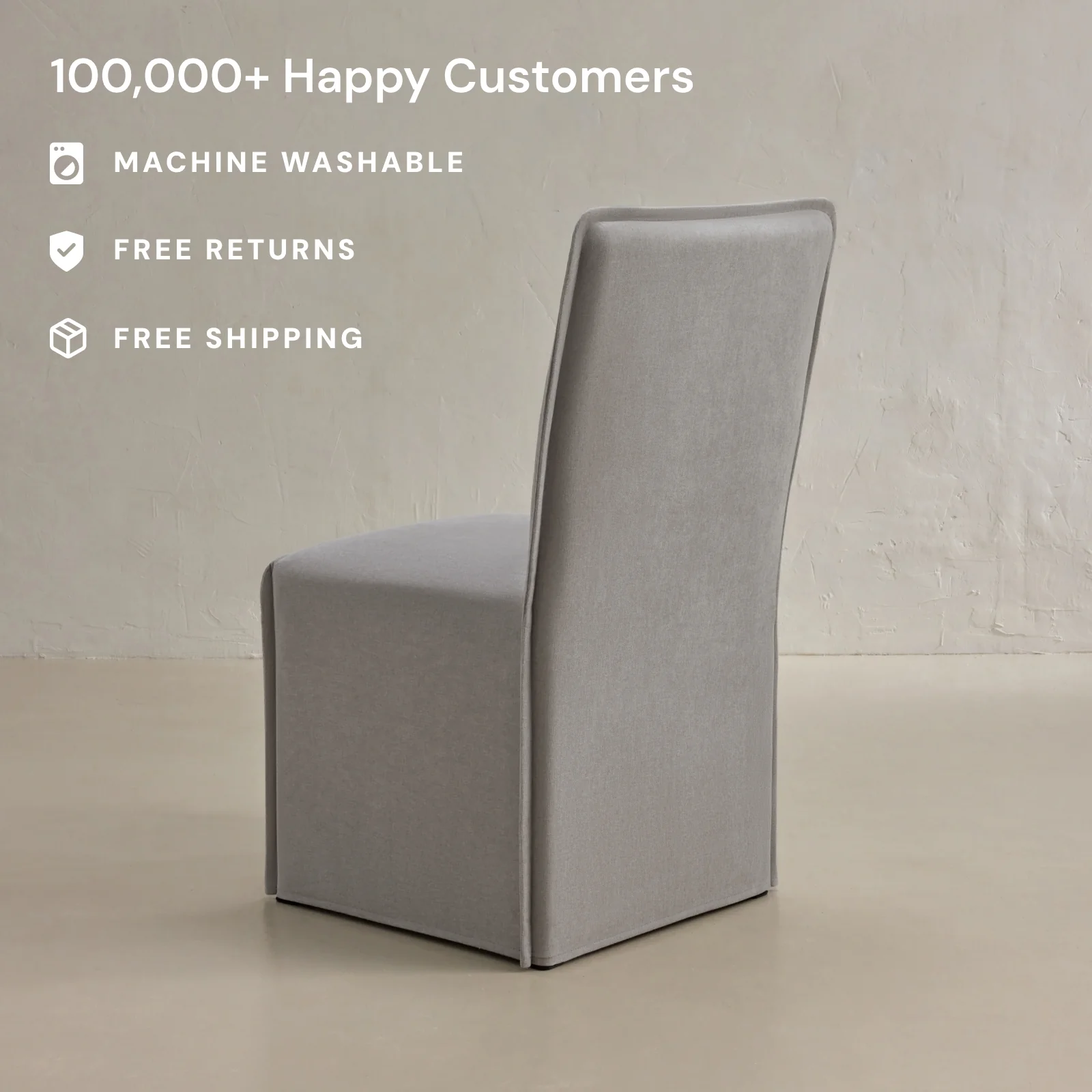 Washable Upholstered Dining Chair | 19” Back Height in Pumice - Image 2