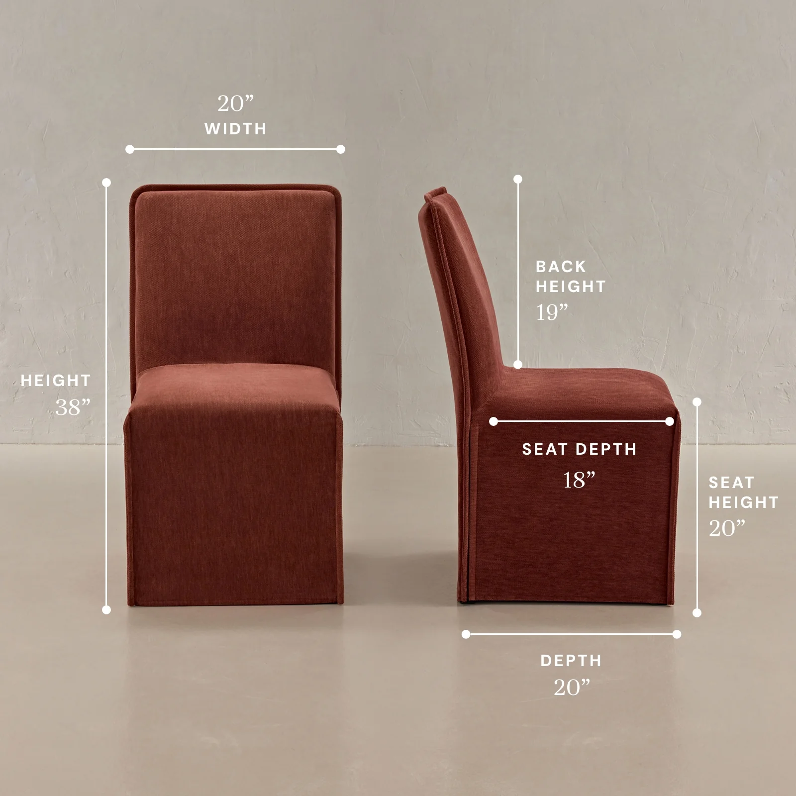 Washable Upholstered Dining Chair | 19” Back Height in Rust - Image 5
