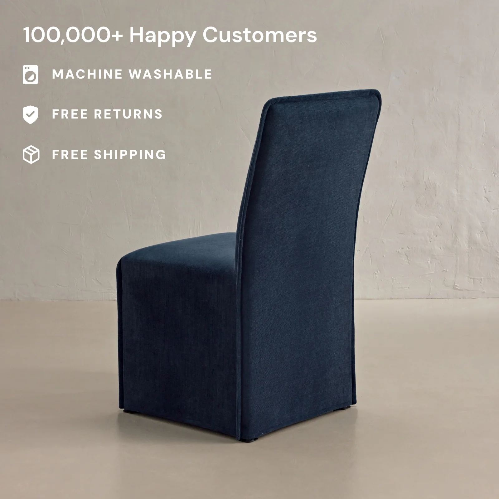 Washable Upholstered Dining Chair | 19” Back Height in Sumi - Image 2